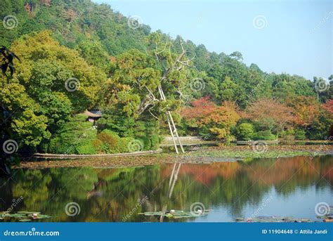 Lake In The Ryoan Temple Kyoto Japan Stock Photo Image Of Buddhism