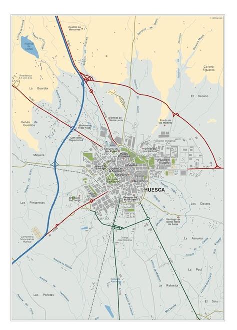 Huesca Mapa Vectorial Illustrator Eps Ai Cc Centro Bc