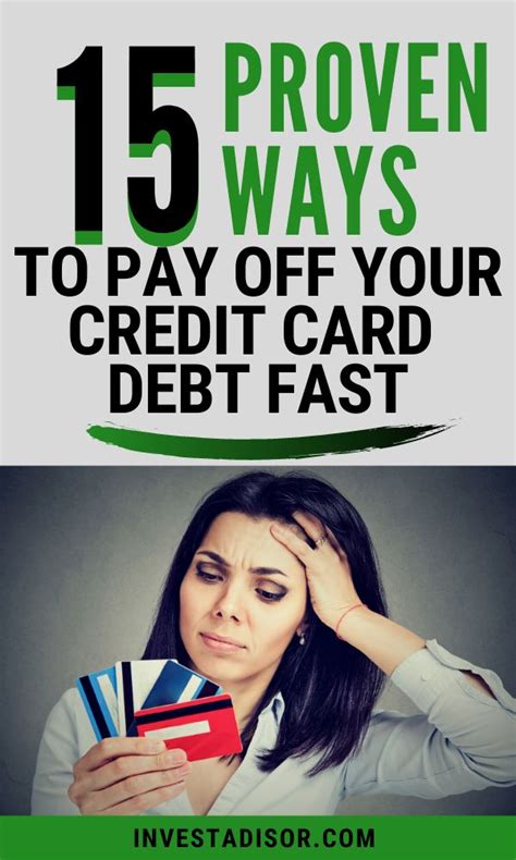 A Woman Holding Her Credit Card With The Words 15 Proven Ways To Pay Off Your Credit Card