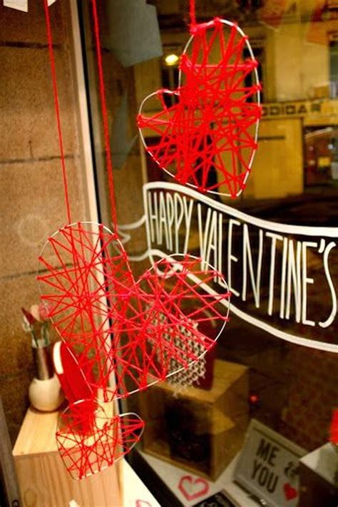 47 Creative Valentine Window Decoration Diy Valentines Decorations