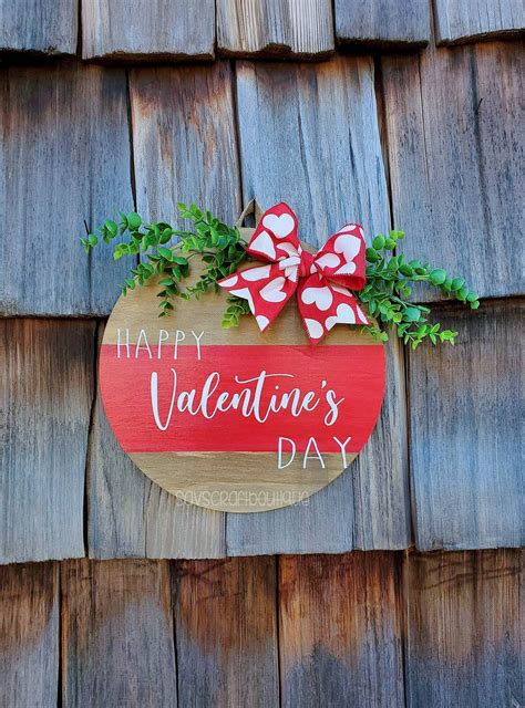 Valentines Day Door Hanger Welcome Sign Hearts Vday Etsy