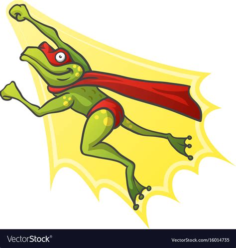 Cartoon Frog Superhero Royalty Free Vector Image
