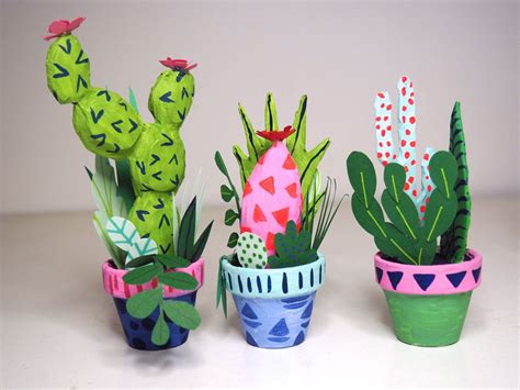 Tiny Plants Paper Cactus Cactus Craft Paper Plants