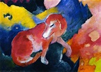 perro rojo - Franz Marc | Wikioo.org – La Enciclopedia de las Bellas Artes