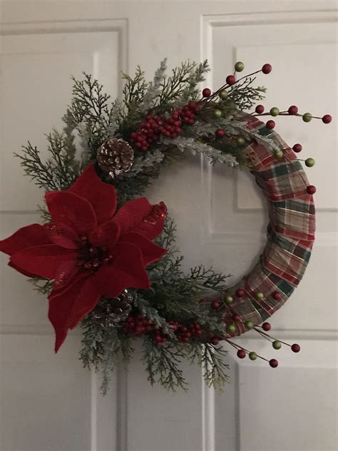 Poinsettia Wreath Homemade Christmas Wreaths Christmas Door