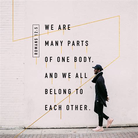 We Are Many Parts Of One Body And We All Belong To Each Other