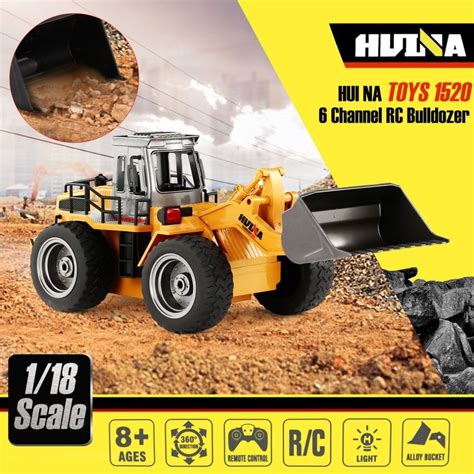 Huina 1520 Rc Metal Bulldozer 6ch 118 24ghz Rtr Front Loader