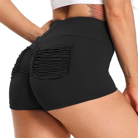 Fittoo Fittoo Women Yoga Short Ruched Butt Back Pockets Pants Gym
