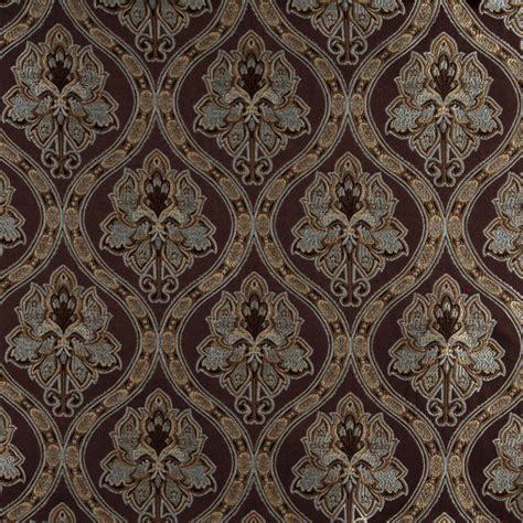 Regal Cocoa Beige On Brown Antique French Vintage Look Floral Brocade