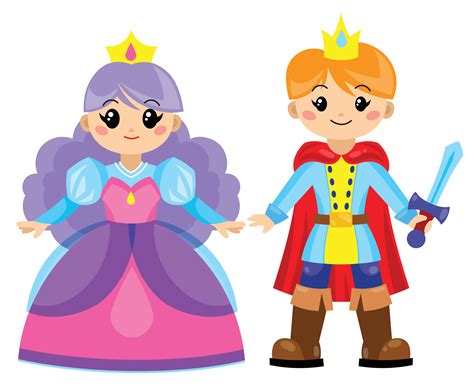 Cute Prince And Princess Magic Fantasy Childrens Preschool People