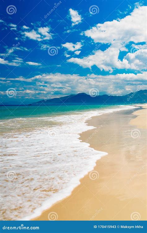 Empty Sea And Beach Background With Copy Space Stock Image Image Of