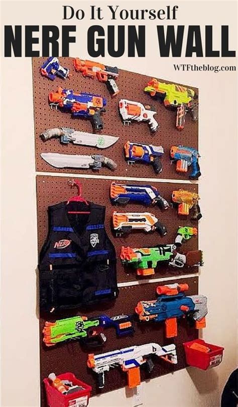 Nerf gun wire rack wire racks and shelves make a nifty storage option that can be repurposed for other collections. 24 Ideas for Diy Nerf Gun Rack - Home, Family, Style and ...
