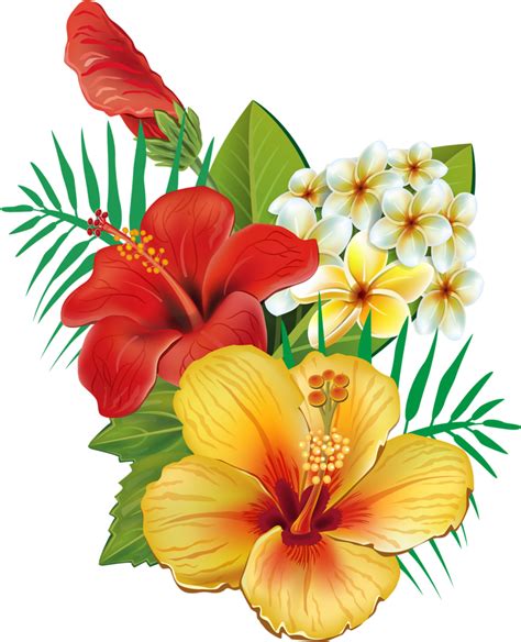 Cute colorful cartoon flowers royalty free vector clip art. Tropical Flower Watercolor Png Clip Art Royalty Free ...