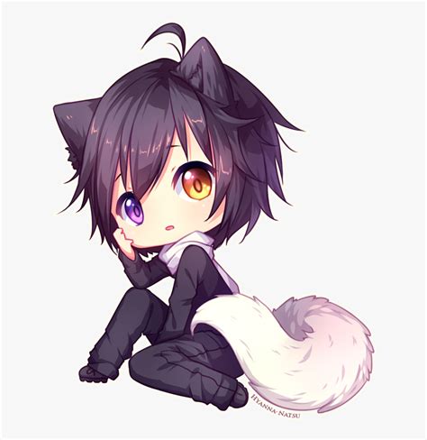 Cute Chibi Anime Wolf Boy Hd Png Download Transparent Png Image