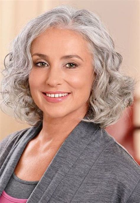 Medium Short Hairstyles For Grey Hair