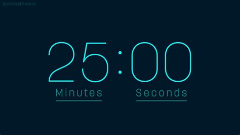 25 Minutes Countdown Timer With Alarm And Time Markers Chapters