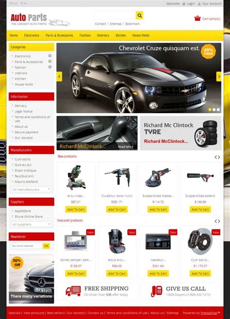 Auto Parts Prestashop Website Templates And Themes Free And Premium
