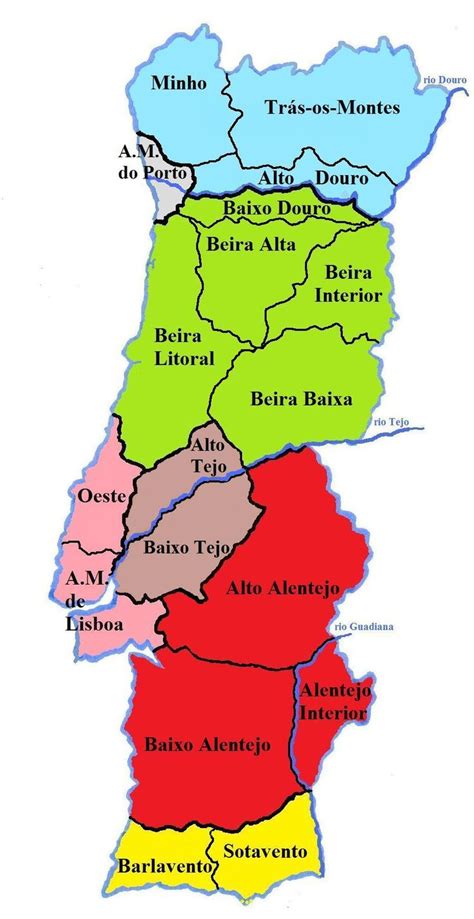 Mapa De Portugal Con Ciudades Y Distritos Descargar E Imprimir Mapas