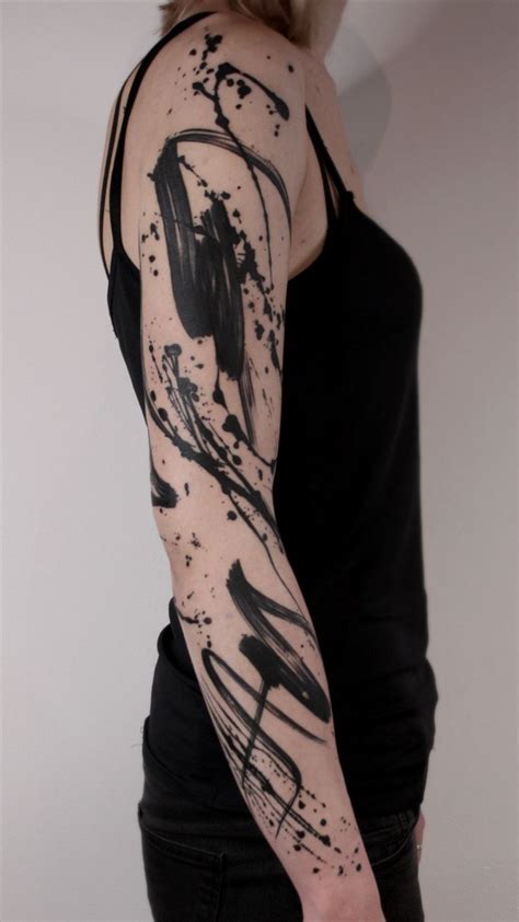 Abstract Brushstroke Black Tattoo Sleeve Lina Tattoo Berlin