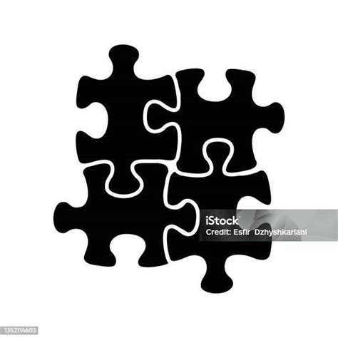 Icône Puzzles Sur Fond Blanc Illustration Vectorielle Noir Vecteurs