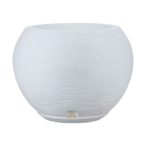 Floridis Florence Large White Plastic Resin Indoor And Outdoor Planter
