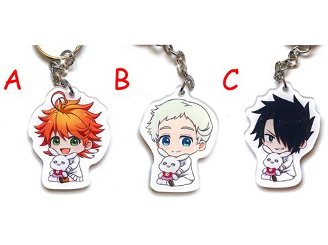 Acrylic Keychain Keyring The Promised Neverland Decor Bag Etsy