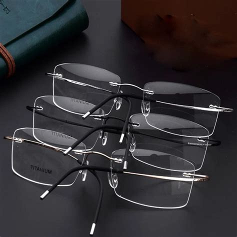 Hot Sell 100 Pure Titanium Mens Women Eyeglasses Frame Optical Glasses Prescription Rimless