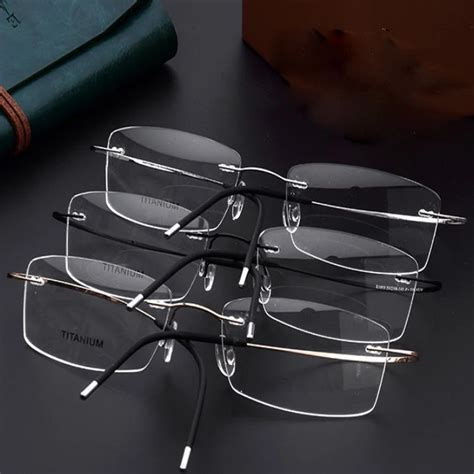 hot sell 100 pure titanium men s women eyeglasses frame optical glasses prescription rimless