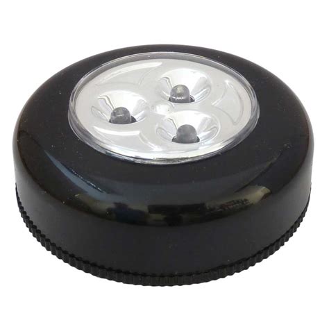 Battery Operated Led Push Light In Black