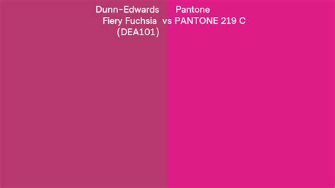 Dunn Edwards Fiery Fuchsia Dea101 Vs Pantone 219 C Side By Side