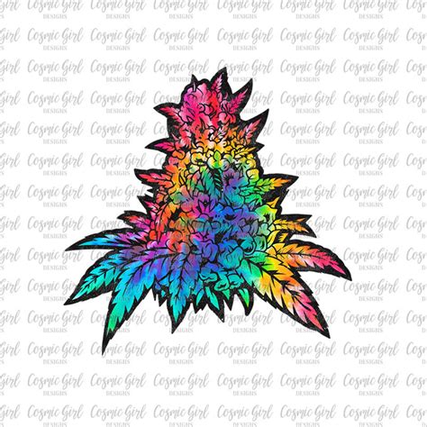 Weed Cannabis Sublimation Design Template 420 Rainbow Tie Dye Etsy