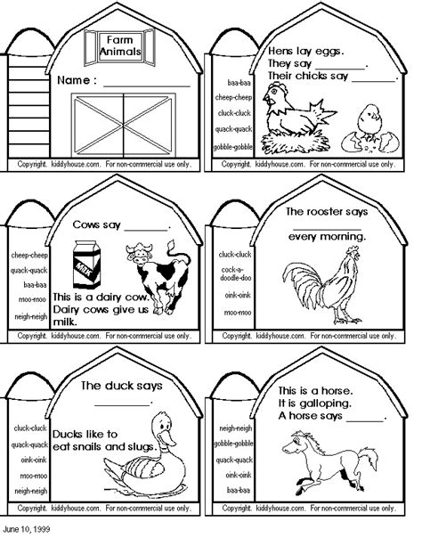 Farm Animals Mini Book Learningenglish Esl