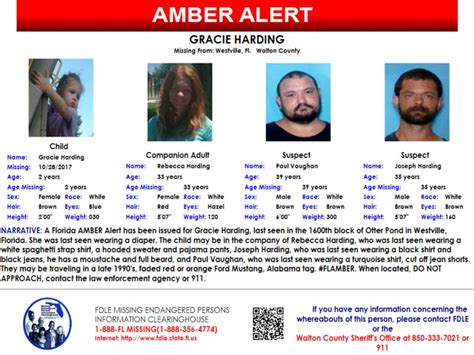Update Amber Alert Canceled For Missing 2 Year Old Florida Girl