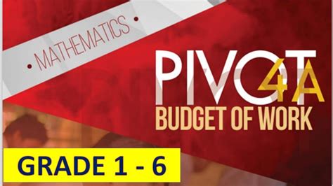 Mathematics Budget Of Work Bow Grade 1 6 Pivot 4a Youtube