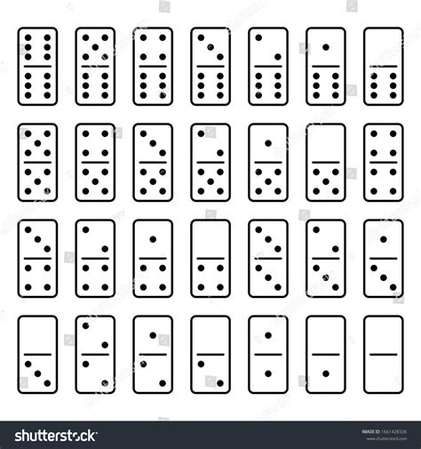 Conjunto Domino De 28 Mosaicos Piezas Vector De Stock Libre De
