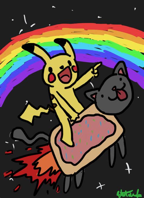 Pikachu On Rocket Nyan By Regalflarbin On Deviantart