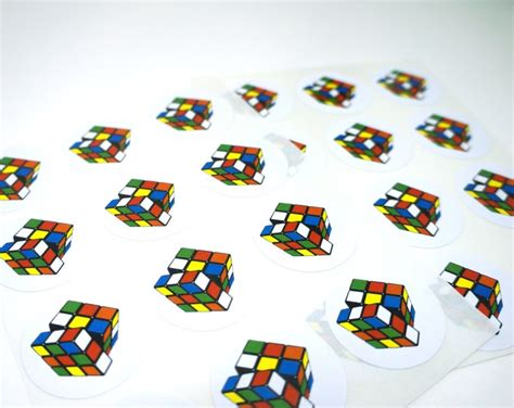 Retro Rubiks Cube Stickers 24 Pack Free Shipping Etsy