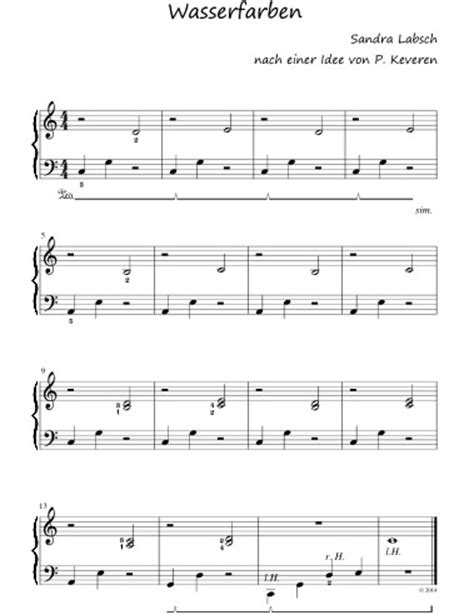 Hier biete ich einfache klaviernoten* für anfänger zum download an. "Wasserfarben" (mit kostenlosen Klaviernoten) - Der ...