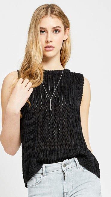 black knit tank top layered collection boutique gentle fawn sweater tank black knit