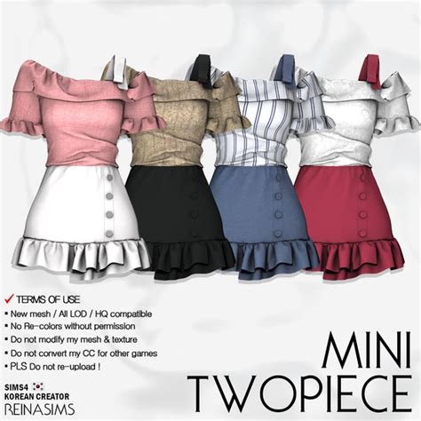 Reina Ts Mini Twopiece Reina In Sims Clothing Sims Mods