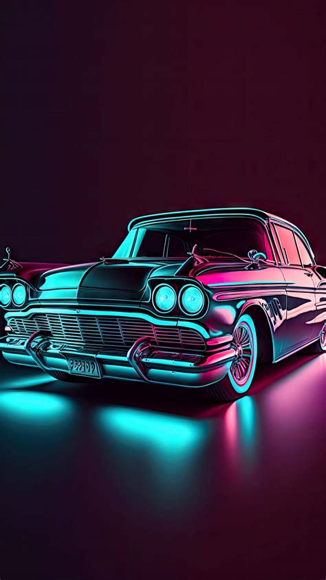 Retro Neon Car Iphone Wallpaper Hd Iphone Wallpapers