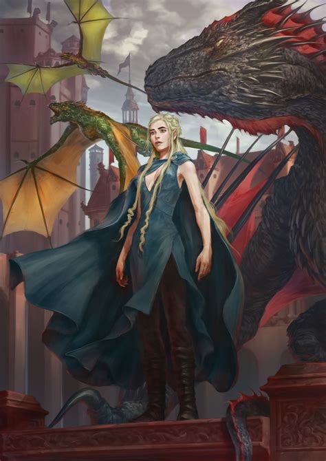 Khaleesi Daenerys Targaryen Drachenherrin Targaryen Art Asoiaf Art