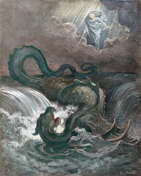 Lord Slaying Leviathan Drawing By Gustave Dore Pixels Merch