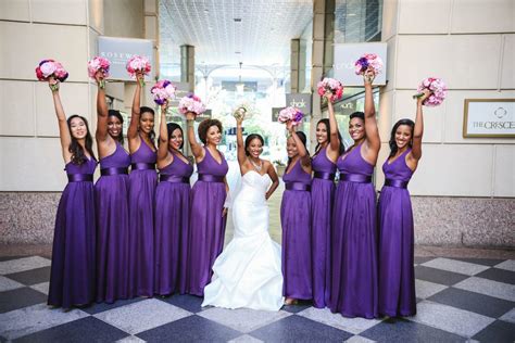 Happy african american bridegroom and bride showing thumbs up isolated on white. A Royal Purple Ethiopian American Wedding | The Big Fat ...