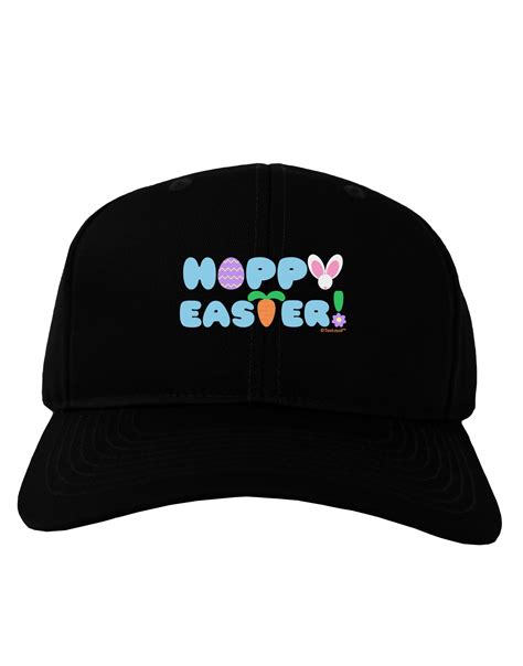 Cute Decorative Hoppy Easter Design Adult Dark Baseball Cap Hat By Too