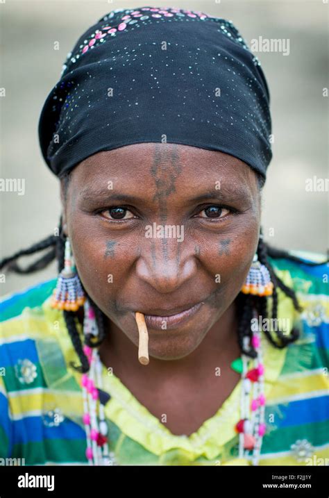 Benin West Africa Gossoue A Beautiful Tattooed Fulani Peul Tribe
