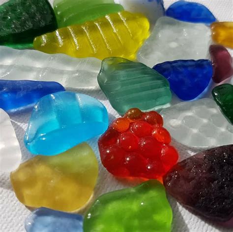 Textured Sea Glass In Rainbow Colors Sea Glass Rainbow Colors Rainbow