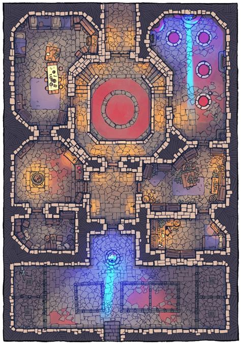 The Cultist Lair A Dungeon Map From Minute Tabletop Dungeon Maps Fantasy Map Dnd World Map