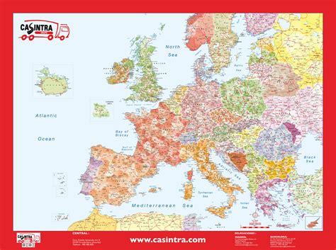 Mapa Mural Y Sobremesa De Europa Codigos Postales Casintra