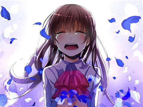 1668x2224px Free Download Hd Wallpaper Brown Hair Girl Anime Character Tears Crying